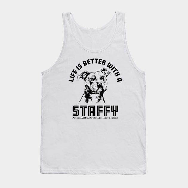 American Staffordshire Terrier Tank Top by Black Tee Inc